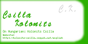 csilla kolonits business card